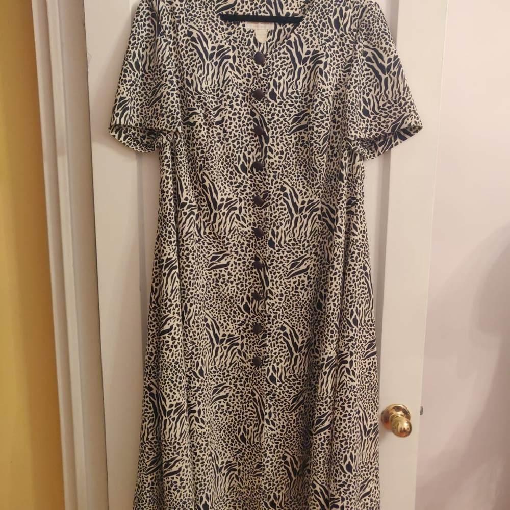 Beautiful vintage black and white zebra dress